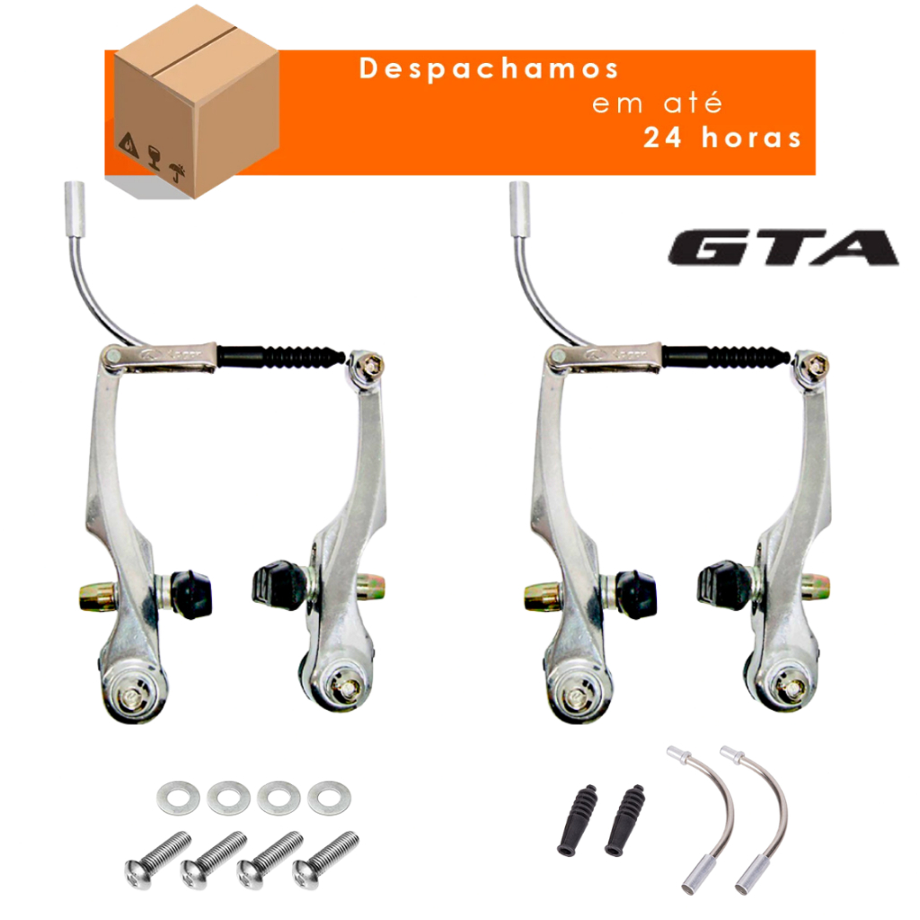 Freio V Brake Alumínio Tipo Logan GTA Bike Mtb Sapata Allen Orbital Completo