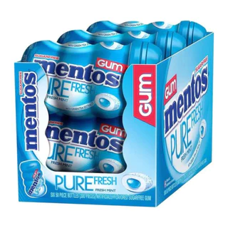 Cx 6 Chiclete Mentos Pure Fresh Mint Big Garrafa 46p - 92g