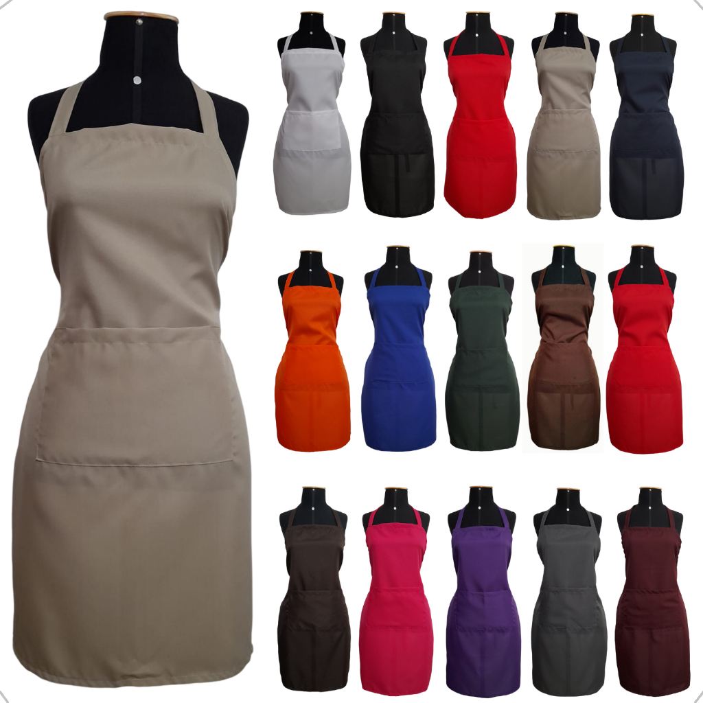 Avental em tecido Oxford com um bolso - para cozinha, bar, buffet, lanchonete, garçom - cores