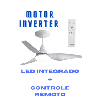 VENTILADOR DE TETO ALISEU TAURUS BRANCO - BIVOLT COM MOTOR INVERTER, LED INTEGRADO, CONTROLE REMOTO