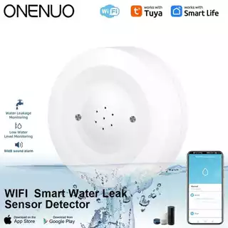 WiFi Tuya Sensor De Água Detector De Vazamento De Inundação com Alarme De Som e IP55 WaterproofMonitor Remoto