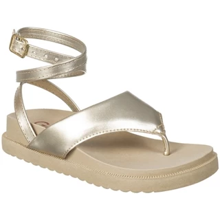 Sandália Feminina Infantil GiGiL Teen Flatform Birken Chinleo Dedo Metalizado Confortável Moda Blogueira Promoção
