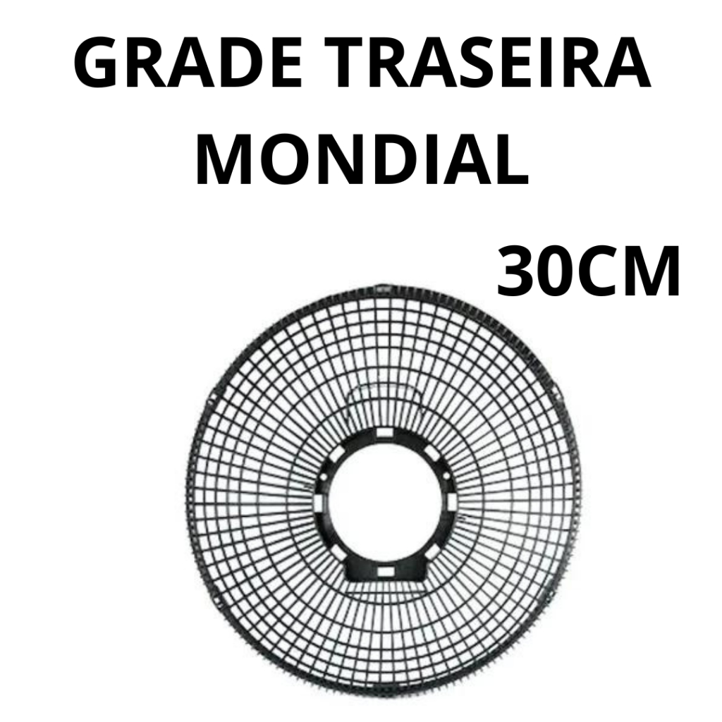 Grade Traseira Preta Para Ventilador Mondial 30cm Nv-15 Nv15 | Shopee ...