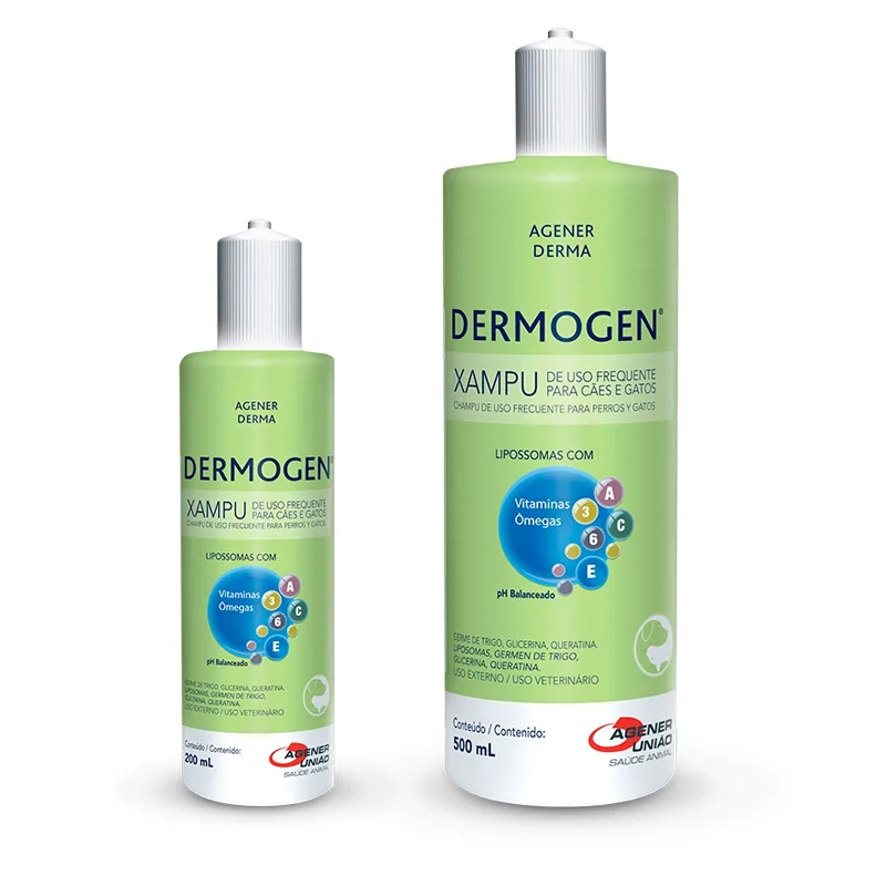 Shampoo Dermogen 500ml e 200ml para Pele Sensível - Cães e Gatos ...