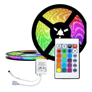 Fita LED RGB 3528 com 5 Metros + Controle Remoto JD validade