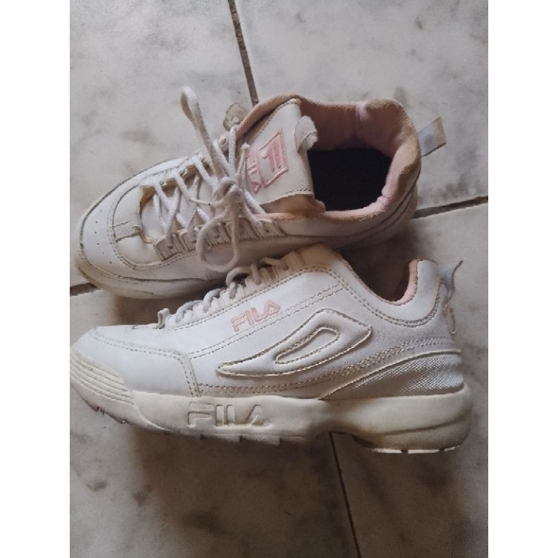 Tênis da fashion fila rosa com branco