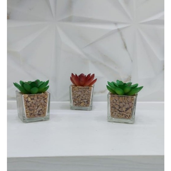 3 Arranjos Cactos Suculentas Artificiais Decoração Casa Montado Pronto Pra Decorar Home