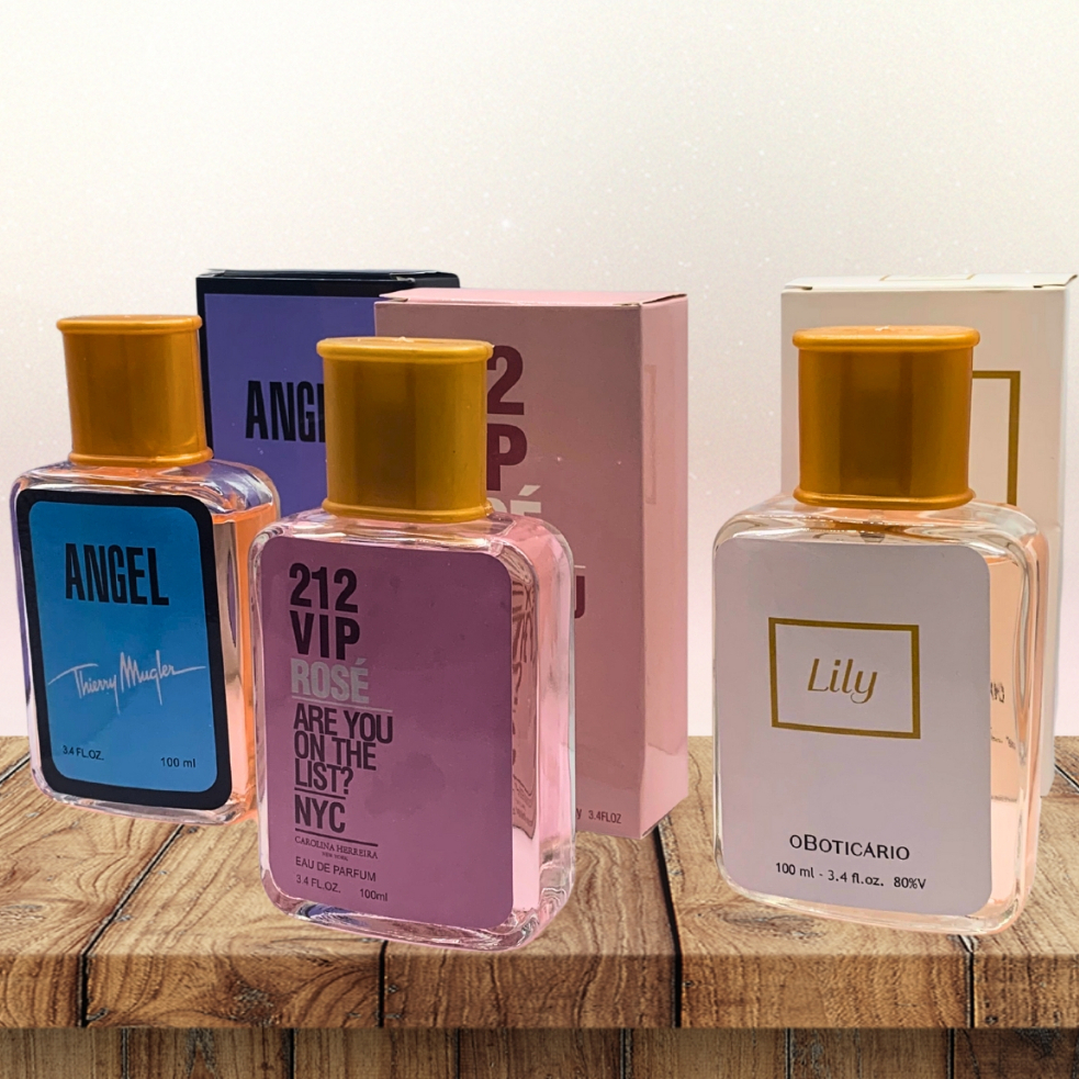 Kit 3 Perfume Feminino 100 Ml Importado Tradicionais Amadeirado ...