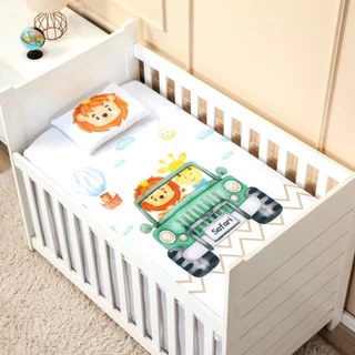 Jogo de lençol para berço PADRÃO AMERICANO OU MINI BERÇO 3 peças baixo c/ elástico + cima + fronha em Oferta na Shopee