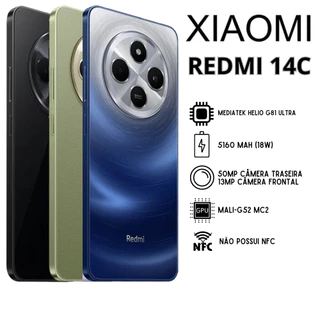 Xiaomi Redmi 14C | Câmera 50MP, Processador Helio G81-Ultra, Bateria 5160mAh, Carregamento 18W, Versão Global