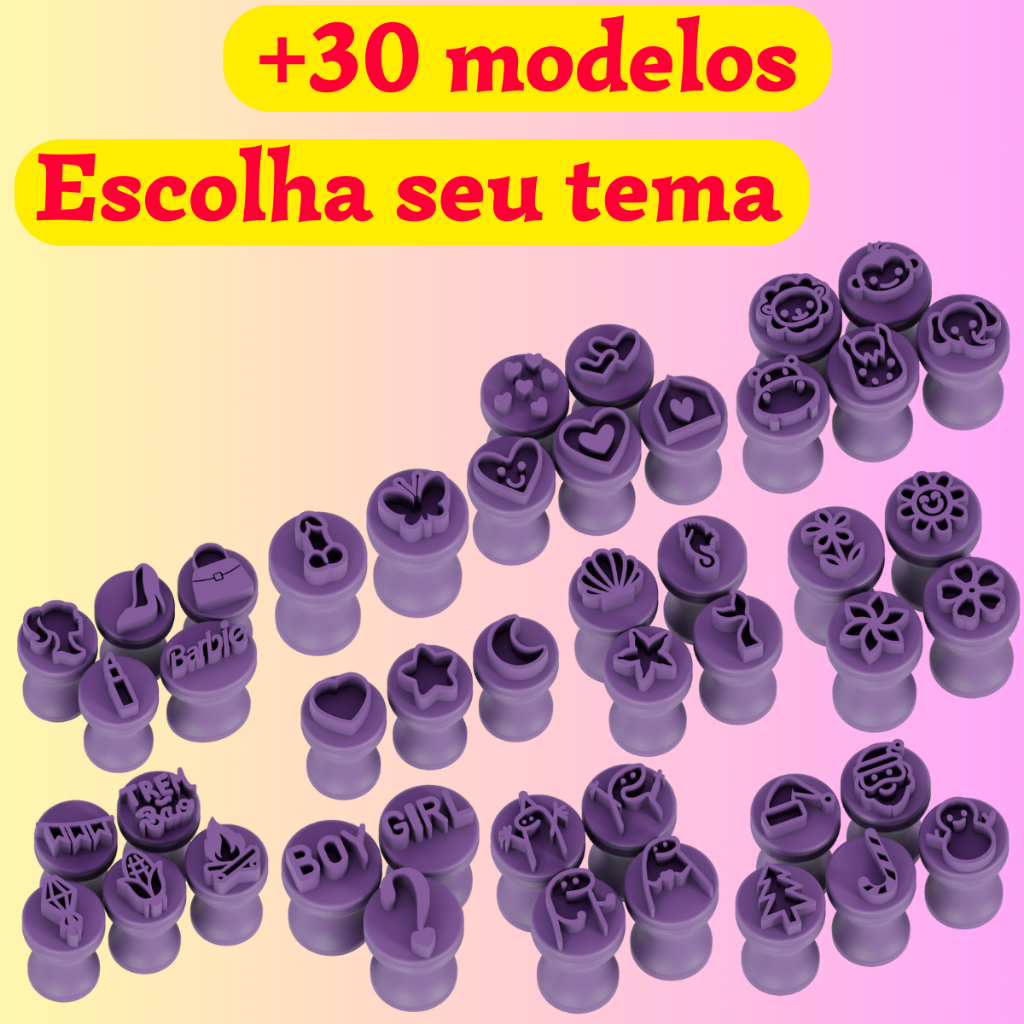 Kit carimbos para brigadeiro ESCOLHA O TEMA festa aniversário casamento batizado
