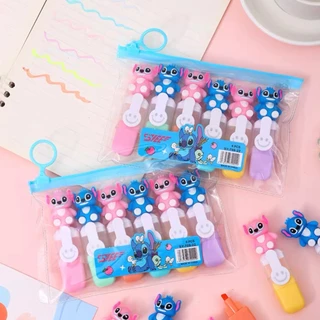 Kit 1/3/5 Pacotes/Com 6 Peças Mini Marcador De Texto / Kawaii Desenho Fofo Marca Texto em Oferta na Shopee