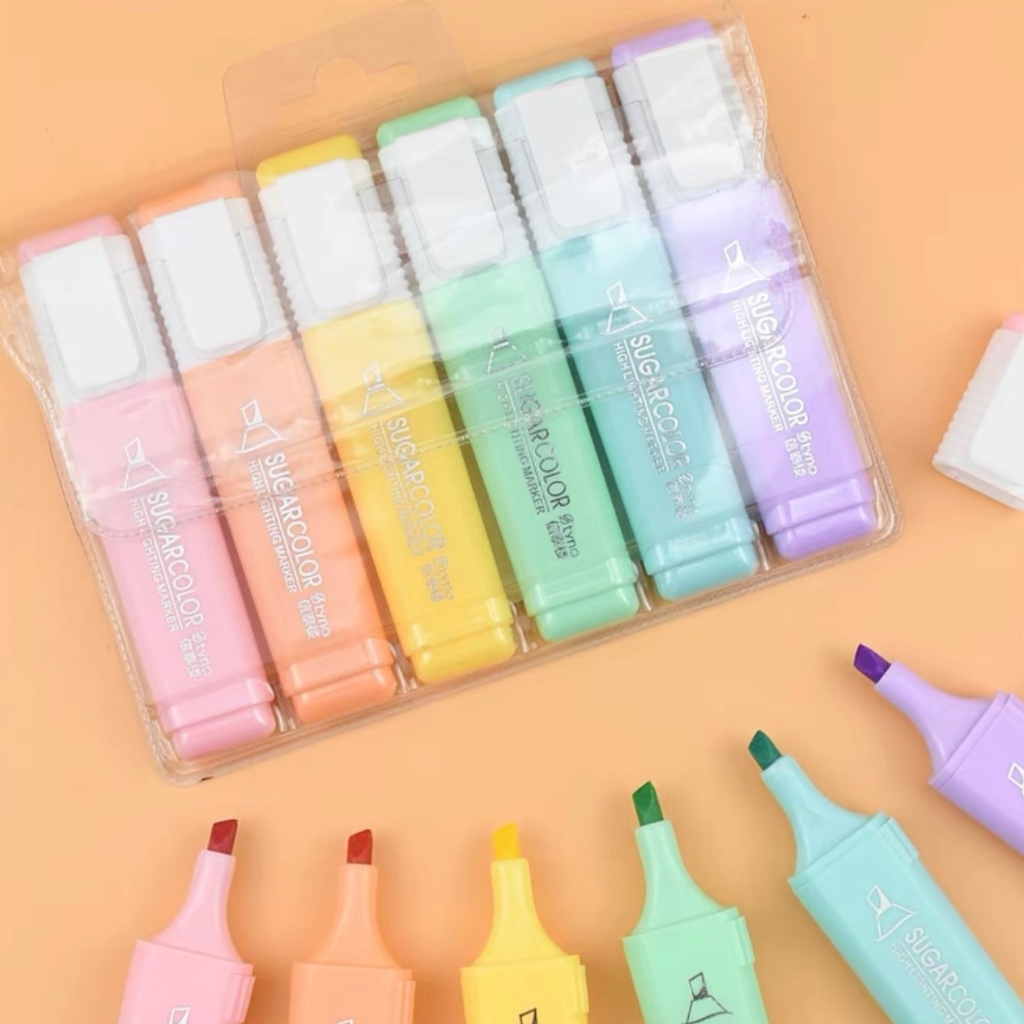Kit 5 Pacotes/Com 6 Mini Marca Texto Smile Com Estojo Resistente ...
