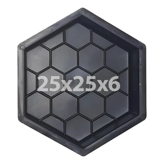 10 unidades forma para calçamento sextavada estriada 25x25x6 preta