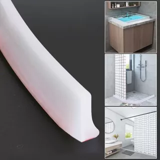 Barreira Retenção Água impermeável Pia Cuba Cozinha Box Chuveiro Banheiro Barra Silicone Flexível