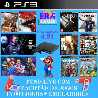 super Pendrive para Ps3 com mais de 15.000 mil jogos ps3 + emuladores para ps3