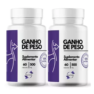 2 Frascos de GANHO DE PESO 60 cápsulas 500 mg ( envio imediato )