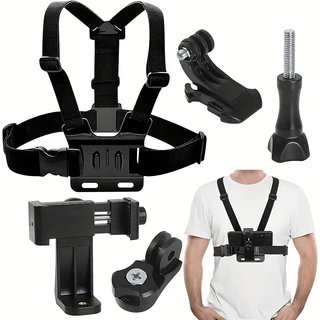 Suporte de celular Cinta Peitoral peito ajustável Câmera Com Adaptador Para Celular E Gopro