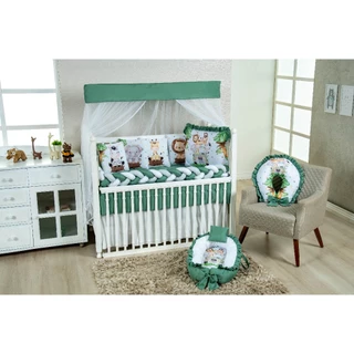 KIT BERÇO PADRÃO AMERICANO + ALMOFADA AMAMENTAÇÃO + NINHO REDUTOR DE BERÇO MENINO/MENINA 100%POLIESTER