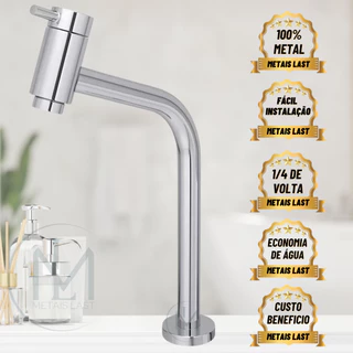 Torneira Lavatório Link Bica Media Para Banheiro Lavabo Metal Cromado