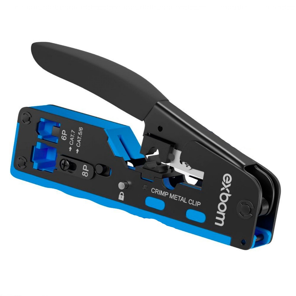 Alicate de Crimpar RJ45 EZ Vazado Cat5e, Cat6 e Cat7 e RJ11