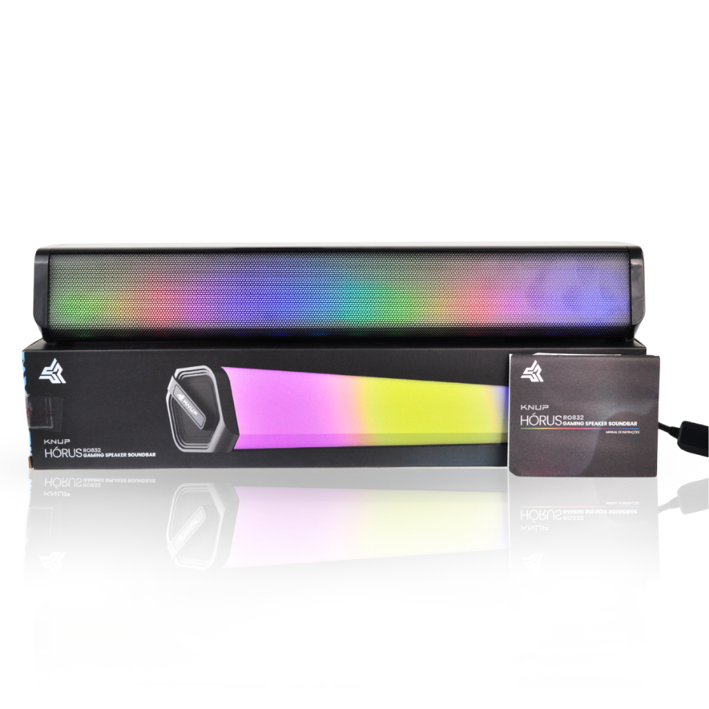 Soundbar Gamer Led Rgb Caixinha Som Home Usb P2 Knup-ro832