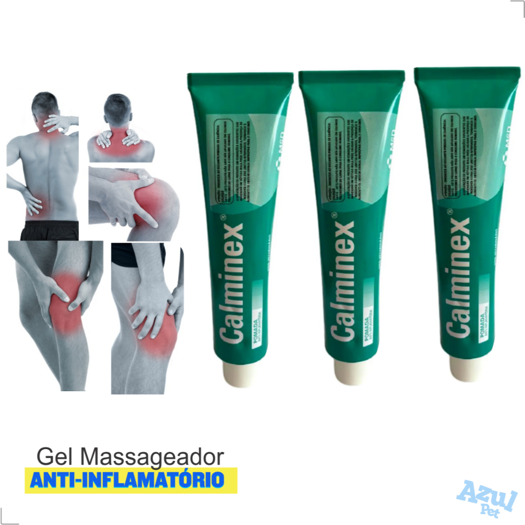 Kit 03 Pomada Calminex Gel Massageador Pomada Massageadora Pomada Para ...