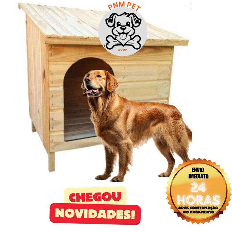 Casinha Edicula de Madeira Para Cachorros Cães Casa Pet N4