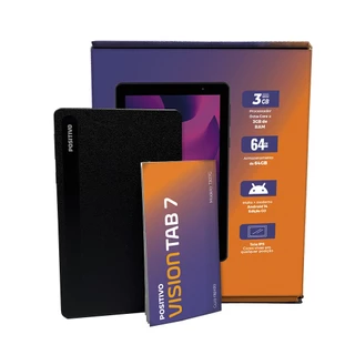 Tablet Positivo Vision TAB 7 3GB 64GB Armazenamento, tela 7” Octa Core 3100mAh, Wi-fi Android 14 Go