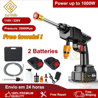Lavadora de Alta Pressão Bivolt Portátil Profissional Sem Fio Recarregável Original 110V E 220V com 48V Bateria—Envio Imediato