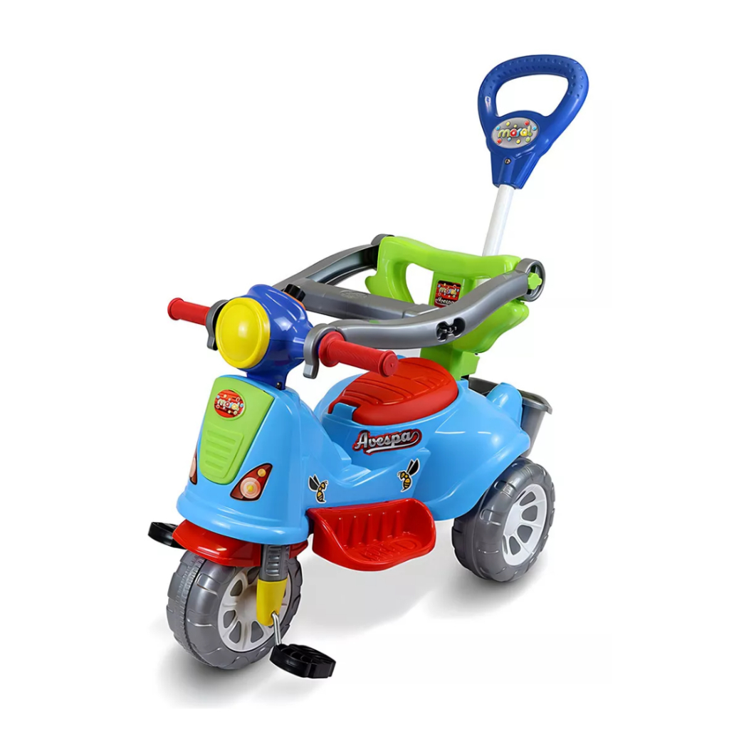 Motoca Carrinho Triciclo Passeio Infantil Colorido Avespa Maral ...