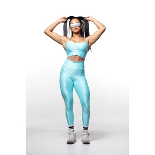 Conjunto Fitness Top Alcinha + Legging Canelado Brilho Gloss Roupa de Academia