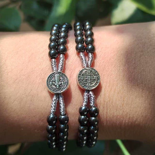 Pulseira Terço Hematita de São Bento