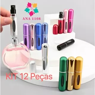 ANA1108 KIT 12 Pcs Porta Perfume Recarregavel Portatil Spray 5ml em Oferta na Shopee