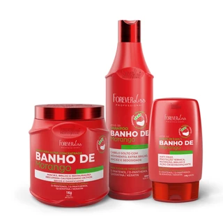 Kit Banho De Morango Profissional Brilho Extremo Forever Liss em Oferta na Shopee