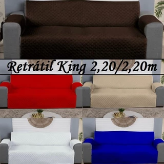 Capa Sofa Retrátil King 4 Lugares 2,20/2,20m Protetor Sofá Capa Protetora C Porta Objetos