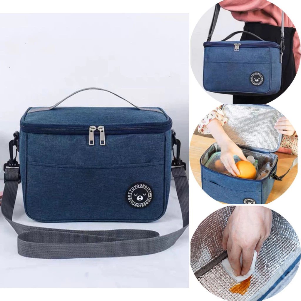 WURTON Borsa Termica Pranzo Mimetica Verde, Impermeabile E Ispessita, 22x20x13 Cm, Con Tasca Frontale