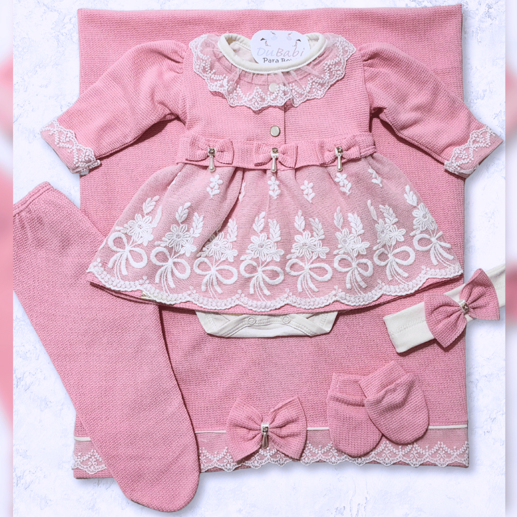 Kit Saída de Maternidade Menina Trico Conjunto Recem Nascido Princesa ...