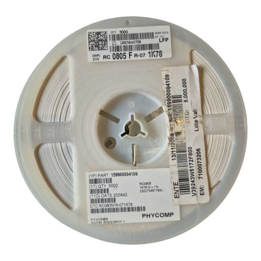 Bobine De 5000 Résistances CMS 0805 – 180KΩ ±5% – YAGEO RC0805JR-07180K
