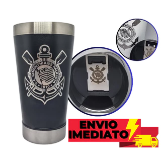 Copo Térmico Cerveja Corinthians Escudo no Abridor