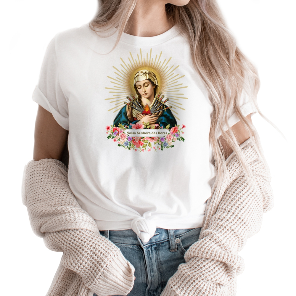 Camiseta blusa Fé Nossa Senhora das Dores 24