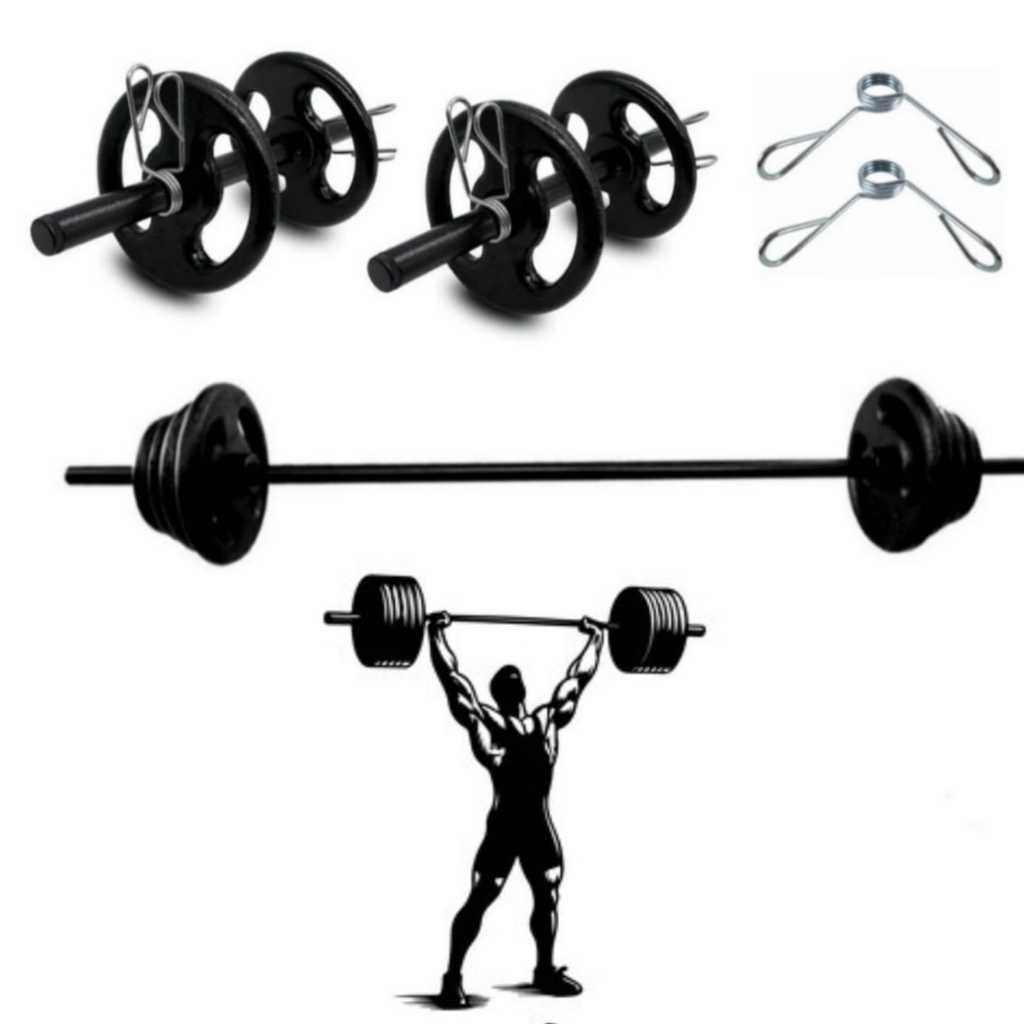 Kit Completo Body Pump + Barra De Mão E 20kg De Anilhas Pintada