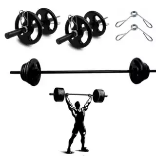Kit Completo Body Pump + Barra De Mão E 20kg De Anilhas Pintada