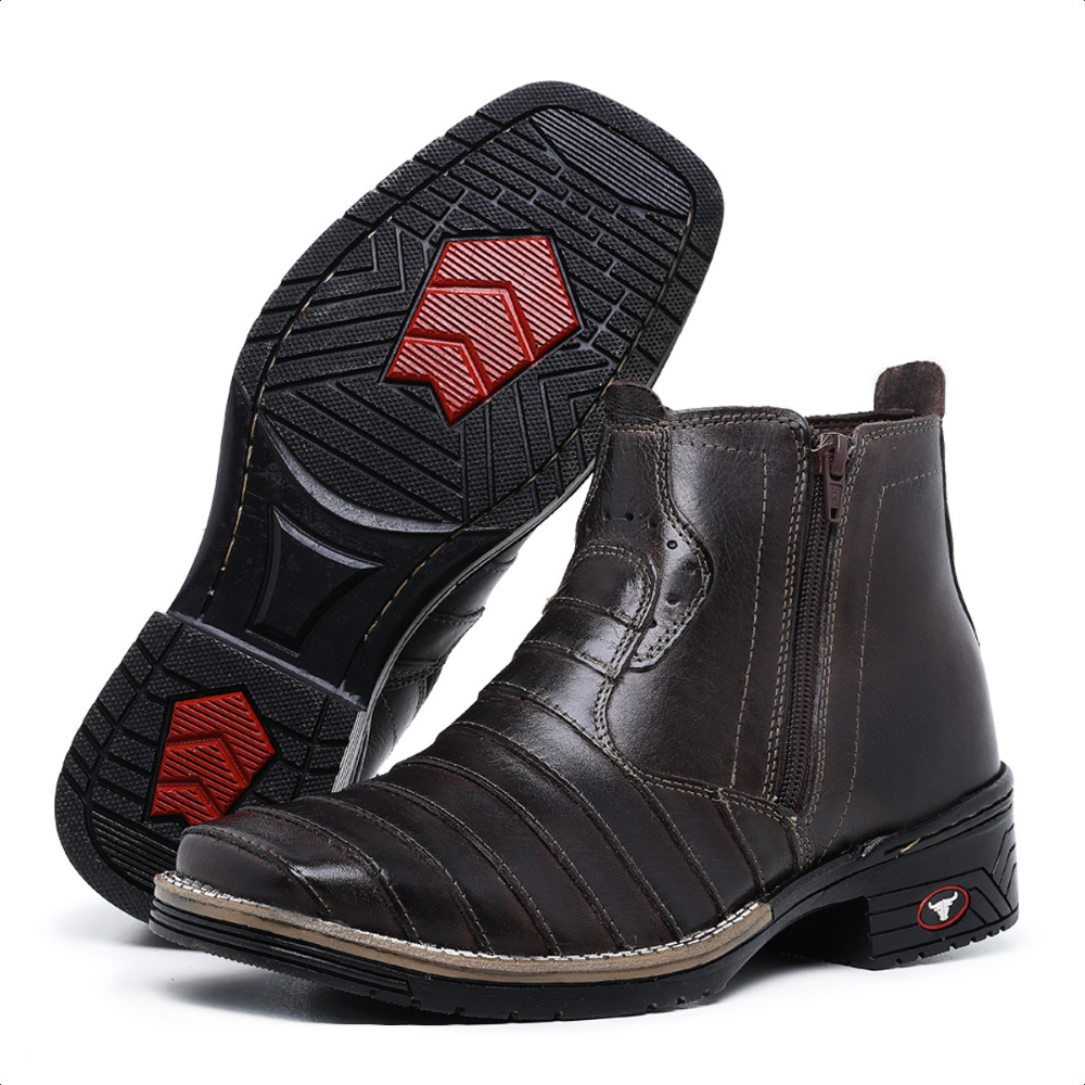 Bota Botina Country Masculina Texana Casco Tatu 100% Conforto e ...