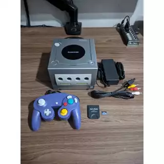 Nintendo Gamecube Picoboot Lotado de Jogos Cartão SD Prata