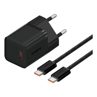 KIT Carregador de Parede e cabo Tipo C Baseus GaN5 Fast Charger(mini) 1C 30W iPhone 15 Samsung