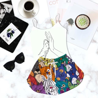 Pijama Baby Doll Feminino Branco de Verão Dog Mãos em Oferta na Shopee