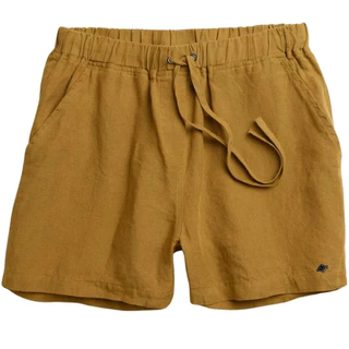 Short Linho Masculino Bermuda Praia Verão Curto Mauricinho Top Cáqui Marrom Terra