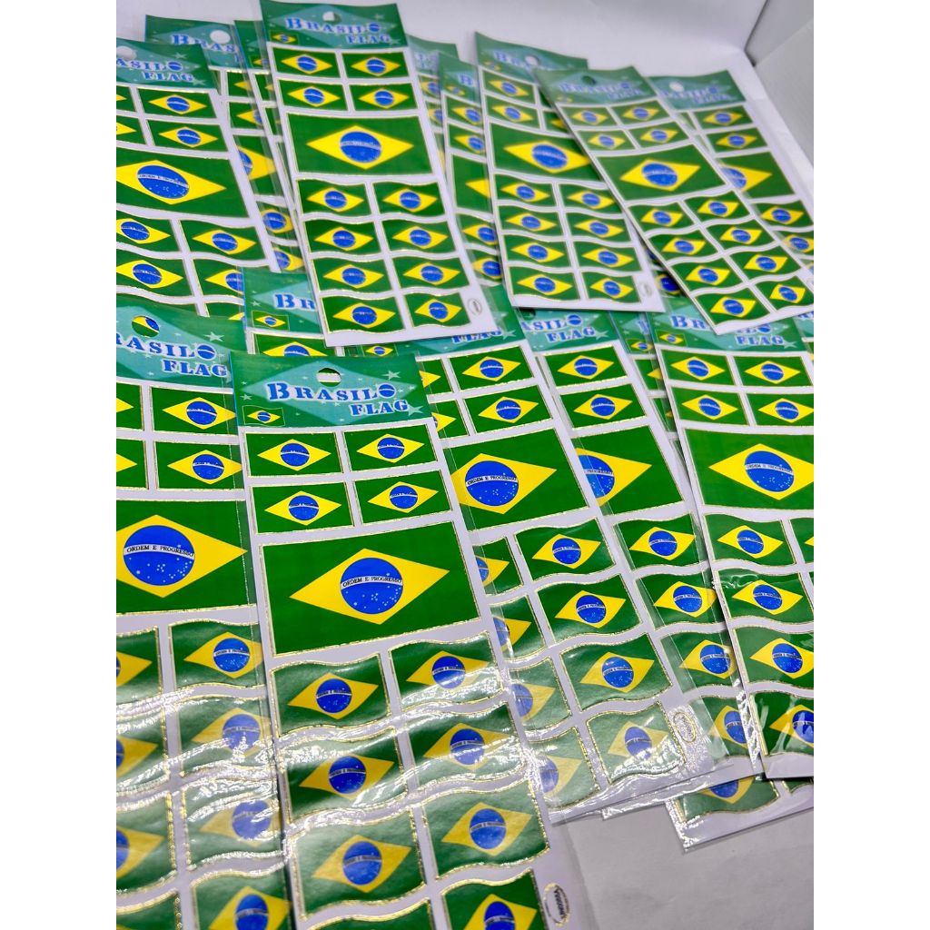 Kit com 100 cartelas de adesivos/Sticker Brasil | Shopee Brasil