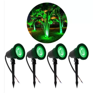 KIT 6 UN Refletor Jardim Spot Espeto Led 7w Verde Quente 3000k Ip65Refletor Jardim Spot Espeto Led 5w Verde Quente
